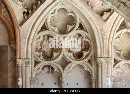 Saint Emilion, France - September 8, 2018: Medieval French Cloisters at the Collegiale church of Saint Emilion, France Stock Photo