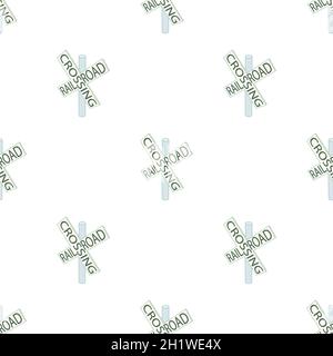 Railroad crossing sign pattern seamless background texture repeat wallpaper geometric vector Stock Vector