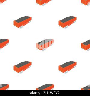 Wagon with coal pattern seamless background texture repeat wallpaper geometric vector Stock Vector