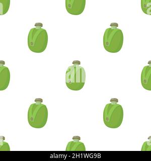 Camp water bottle pattern seamless background texture repeat wallpaper geometric vector Stock Vector