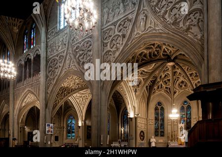 FRANCE. SAVOIE (73). CHAMBERY. METROPOLE CATHEDRAL ST. FRANCIS DE SALES. FRESCOES AND TROMPE L'OEIL PAINTINGS Stock Photo