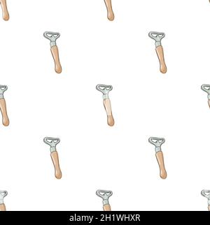 Beer bottle opener pattern seamless background texture repeat wallpaper geometric vector Stock Vector