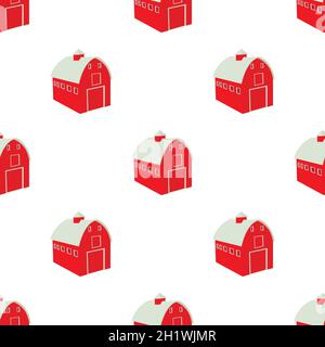 Wooden red barn pattern seamless background texture repeat wallpaper geometric vector Stock Vector