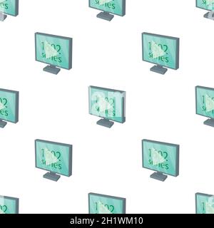 View series on TV pattern seamless background texture repeat wallpaper geometric vector Stock Vector