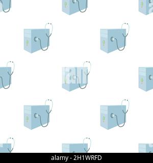 Repair of computer system unit pattern seamless background texture repeat wallpaper geometric vector Stock Vector