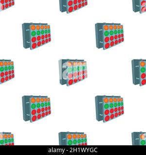 Start lights in race pattern seamless background texture repeat wallpaper geometric vector Stock Vector