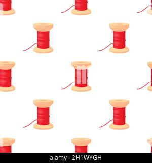 Spool of thread pattern seamless background texture repeat wallpaper geometric vector Stock Vector