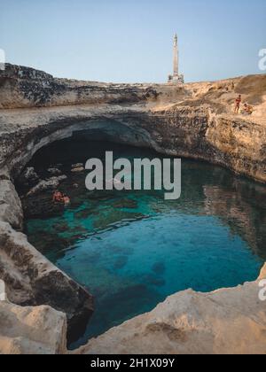 a great view on the  'grotta della poesia' in puglia Stock Photo