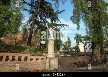 Vintage Cerro Santa Lucia in Downtown Santiago, Chile. Stock Photo