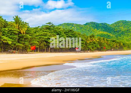 Amazing Praia de Lopes Mendes beach on the big tropical island Ilha Grande in Angra dos Reis Rio de Janeiro Brazil. Stock Photo