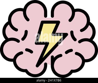 Brainstorming icon. Outline brainstorming vector icon color flat isolated Stock Vector
