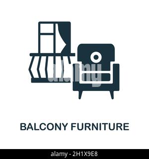 Balcony Furniture icon. Monochrome sign from balcony collection. Creative Balcony Furniture icon illustration for web design, infographics and more Stock Vector
