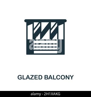 Balcony icon. Monochrome sign from balcony collection. Creative Balcony ...