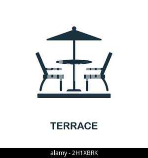 Terrace icon. Monochrome sign from balcony collection. Creative Terrace icon illustration for web design, infographics and more Stock Vector