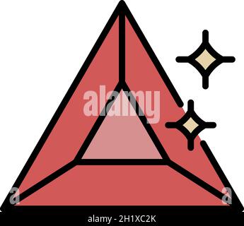 Triangular jewel icon. Outline triangular jewel vector icon color flat isolated Stock Vector