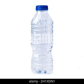 Plastic water bottle isolated on white background with clipping path. Stock Photo