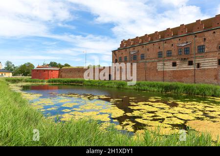 Malmo, Sweden - June 24, 2019: Malmo castle, 15th century fortress surrounded by a moat Stock Photo