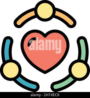 True friendship icon. Outline true friendship vector icon color flat isolated Stock Vector