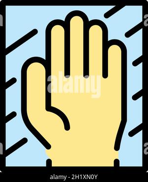 Hand authentication icon. Outline hand authentication vector icon color flat isolated Stock Vector