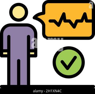Voice authentication icon. Outline voice authentication vector icon color flat isolated Stock Vector
