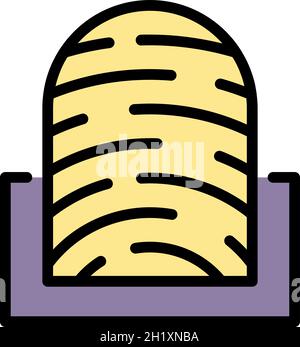 Fingerprint scan process icon. Outline fingerprint scan process vector icon color flat isolated Stock Vector