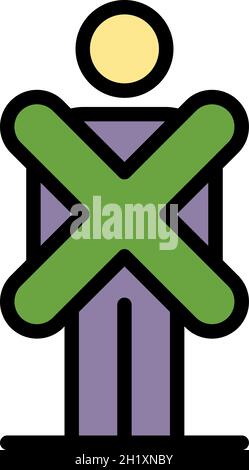 No biometric identification icon. Outline no biometric identification vector icon color flat isolated Stock Vector