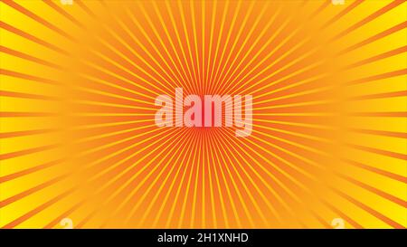 Sunlight abstract background. yellow color burst background. Vector illustration. Sun beam ray sunburst pattern wallpaper. Retro circus backdrop. Stock Vector