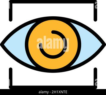 Eye scanner icon. Outline eye scanner vector icon color flat isolated Stock Vector