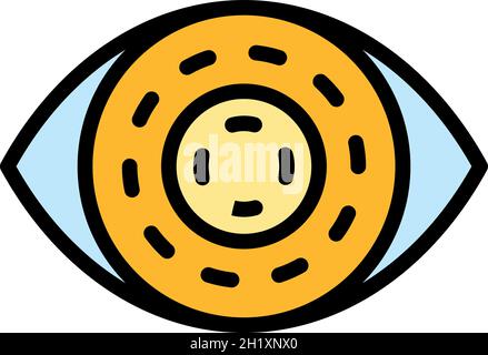 Biometric eye identification icon. Outline biometric eye identification vector icon color flat isolated Stock Vector