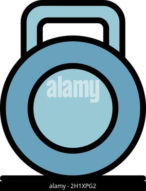 Kettlebell icon. Outline kettlebell vector icon color flat isolated Stock Vector