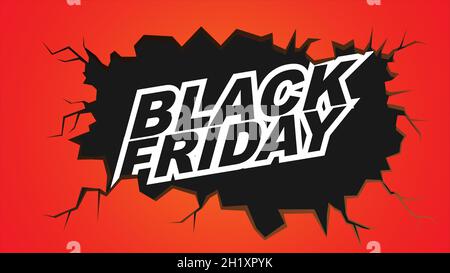 Black friday banner with text, Vector illustration Stock Vector