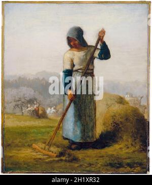 Woman With A Rake WOMAN WITH A RAKE, by Jean-Francois Millet, 1856-57, French painting ...