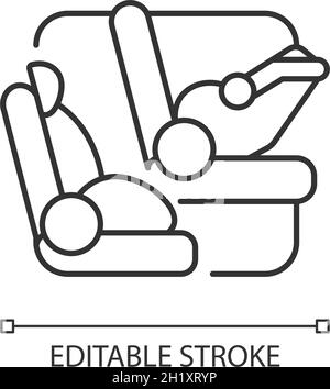 Age appropriate car safety seat linear icon Stock Vector