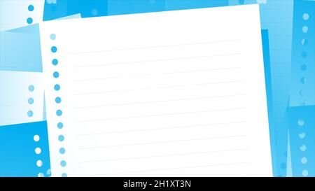Blank spiral notepad notebook with lines. School notepad notebook in flat design Isolated. Vector illustration. Stock Vector