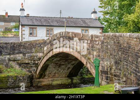 Dunsop Bridge over the river Dunsop, Dunsop Bridge, Lancashire, UK. Stock Photo