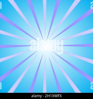 Sunlight abstract background. blue color burst background. Vector illustration. Sun beam ray sunburst pattern wallpaper. Retro circus backdrop. Stock Vector