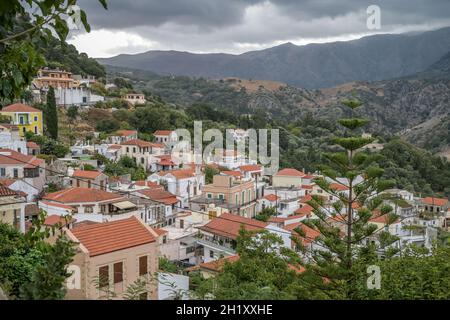 Bergdorf Argiroupoli, Kreta, Griechenland Stock Photo