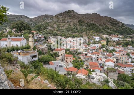 Bergdorf Argiroupoli, Kreta, Griechenland Stock Photo