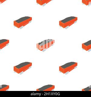 Wagon with coal pattern seamless background texture repeat wallpaper geometric vector Stock Vector