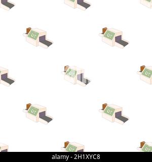 Luggage check in at the airport pattern seamless background texture repeat wallpaper geometric vector Stock Vector