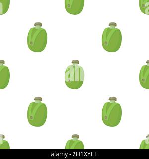 Camp water bottle pattern seamless background texture repeat wallpaper geometric vector Stock Vector