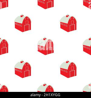 Wooden red barn pattern seamless background texture repeat wallpaper geometric vector Stock Vector