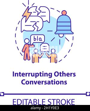 Interrupting others conversations concept icon Stock Vector