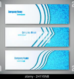 Set of three banners, abstract headers, vector illustration Stock Vector
