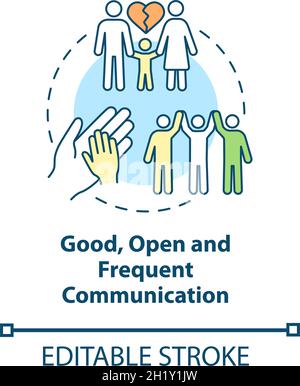 Good, open and frequent communication concept icon Stock Vector