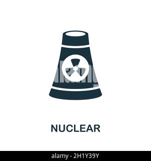 Nuclear icon. Monochrome sign from bioengineering collection. Creative Nuclear icon illustration for web design, infographics and more Stock Vector