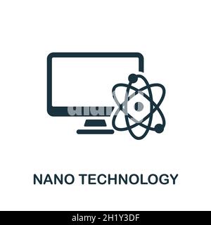 Nano Technology icon. Monochrome sign from bioengineering collection. Creative Nano Technology icon illustration for web design, infographics and more Stock Vector