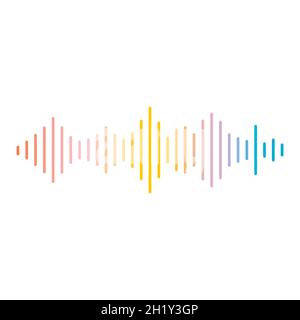 Colorful sound wave. Vector illustration isolated on white background. Stock Vector