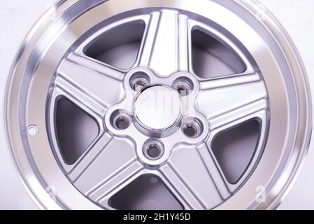 Mercedes Benz classic 5 spoke 16'' silver wheel Stock Photo