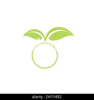 Fresh freen leaf natural environment logo and symbols. Stock Vector